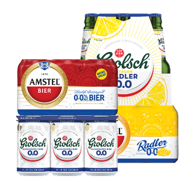 Amstel of Grolsch Pilsener 0.0 of Radler 0.0